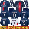 2024 2025 Mbappe Maillots O.Dembele Asension Soccer Jerseys R. Sanches Hakimi Enfants Maillot French Fourth Football Shirts Men Kits Kids Equipment Uniforms S M L XL
