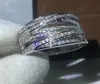 Choucong Nouveau arrivée bijoux classiques étincelants 10kt en or blanc pave pave blanc sapphire cz diamant gemmstones women wea wedding band ring9313736