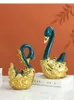 Dekorative Figuren kreatives Keramikhandwerk Ornamente Swan Vogel Golden Simulation Tier abstrakte Handwerk Home Dekoration