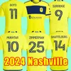 Erkekler 2024 Nashvilles Sc Away Futbol Formaları Siyah Özel Ev 24 25 Mukhtar 10 Godoy 20 Moore 18 Zimmerman 25 Fan Oyuncu Versiyonu Jersey Futbol Gömlekleri Top 2025