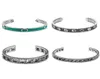 Bracelets de charme bijoux de créateurs de concepteur de luxe en argent sterling 925 Lettre en émail carré creux g Bangles pour hommes et femmes 5537094