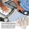 Förvaringspåsar 4/5/6st Folding Travel Organizer Suitcase Packing Cubes Set Cases toalettartiklar för klädskobagage