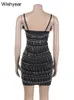 Abiti sexy urbani anno sexy club abiti da sera con donne piume Diamonds perle ringessones bodycon mini cinghia di compleanno Vestidos T240510