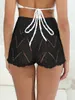 Femmes S Hollow Out Bikini Bottom Cover Up Tie Front Crochet Beach Shorts