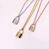 Designer di lusso Gioielli Women Necklace Lock Neck Spingant Neckless Acciaio inossidabile 18K Gold Gold Gold Gold Golcola Collane Fashion Moiel 296B