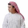 Lenços de lenços árabes masculino na cabeça do lenço de xadrez islâmico chapéu de oração tradicional de roupas caseiras
