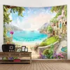 Tapisseries beaux paysages tapisserie européenne jardin de jardin vue vue murale accrochage hippie bohème esthétique décoration de la maison de la maison