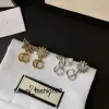 Stud Stud Top 18K Gold plaqué 925 Designers de luxe Sliver Lettres Stud Lettres Géométrique Charme Marque Femmes Tassel Crystal Pearl Oreau Wedd