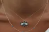 S2224 Bijoux de mode Double couche Evil Eye Pendante Collier Rhinstone Blue Eyes Choker Colliers 7120220