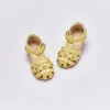 Dave Bella Child Beach Shoes Summer Yellow Girls Sandalen Baby Soft Nonslip Princess Rubber Sole DB6993A 240511