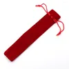 Velvet drawstring pen zak zakje kleine stoffen potloodkast voor één opslag zwart blauw bruin roze rode kleur geschenk kawaii