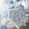 Tiche de table en porcelaine bleu et blanc français en porcelaine brodée jupe imperméable à l'huile étanche à l'huile
