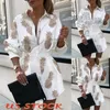 Casual jurken damesjurk met lange mouwen ananas shirt brief afdrukken mini dames zomer bovenkleding mode petticoat 2024