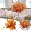 Decorative Flowers Roses Garland Artificial Leaves Branches Fall Faux Stems For Thanksgiving Halloween Wedding Dining Table Pack Of