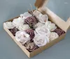 Fleurs décoratives de la Saint-Valentin de la Saint-Valentin Rose Artificielle Boîte de fleurs ornement