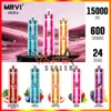 Orijinal puf shisha nargile kalem mrvi 15000 15k puflar tek kullanımlık vape dtl stili e sigara ile 24 ml meyve suyu kapsülü şarj edilebilir 600mAh pil LED aydınlatma cihazı