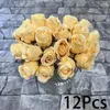 Fleurs décoratives 12pcs Roses Bouquet pour la décoration intérieure Marriage DIY DIY CARSATION DE FLORICES ARRISEMENT