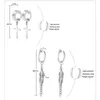 Orecchini schienali 1 coppia in acciaio inossidabile magnetico non trafitto per uomini donne clip cz su piuma incrociata set 8 mm