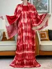 Ethnic Clothing Muslim Batik Cotton Fabric Dresse with Big Scarf For Women 2023 Summer Short Slve Femme Robe African Traditional Abayas T240510