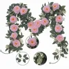 Fleurs décoratives 2pcs Simulate Rose Vine Decoration Wedding Birthday Birthday Party Party Plant Plante Place