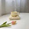 Tazze in tazza macarone semplice e delicata adorabile ragazza adorabile cuscino da cuscino tazze da tè in ceramica netta.