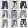 Purple Brand Jeans Designer Herren Lila Jeans Shorts Hip Hop Casual Short Knie Lenght Jean Kleidung 29-40 Größe Hochwertiger Shorts Denim reguläre Hosenloch Short