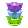 Vases 1 ensemble de 7pcs avec roue universelle Flowepot multicouche Empilement Cultivation Pot Vegetable Melon Frails Plante de fraises