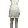 Röcke Street Rock hohe Taille Arbeitskleid Kleid Kleid mit Festfarbe A-Line Mini Cargo