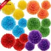 Fleurs décoratives 15/20 cm Papet de tissu pompoms décoration de mariage balle baby shower anniversaire pom pom emballage pour 5Z