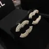 Fashion Stud Pearl -oorbellen voor vrouwen feest bruiloftsliefhebbers geschenkontwerper oorbel verloving sieraden met flanellen tas 269x