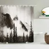 Rideaux de douche Nature Mist Forest Landscape Curtain 3D Printing Séplet de salle de bain en tissu imperméable avec 12 crochets