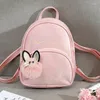 Sacs d'école Mini Mini Sac à dos Mode en velours côtelé solide Small Simple Casual Feme's Schoolbag Femme Migne Bow Bow Bowpack Pack for Girls