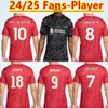 Reds Mohamed Salah Darwin Nunez 24 25 Home Away Men Soccer Jersey Dominik Szoboszlai Andy Robertson Alisson Becker Joe Gomez Joel Matip Curtis Jones Fans Spieler 8888