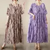 Robes de fête imprimé rayures plus taille robe d'été lâche femme mince clète coton vacances de voyage extérieur style plage décontractée bohême longue