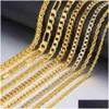 Ketten Goldkette für Männer Frauen Weizen Figaro Seil Kubanische Verbindung gefüllt Edelstahl Halsketten Männliche Schmuck Geschenkgroßhandel Dolumen Deliver OTXXG