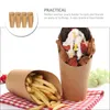 Disposable Cups Straws 50 Pcs Ice Cream Cup Cake Containers French Fries Holder For Car Fried Chicken Treat Bag Kraft Paper Holders Snack