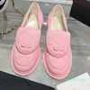 Denim ontwerper platte hiel loafers sandaalschoenen luxe sandalen vrije tijd buiten roze schoenen blauw