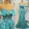 2024 Mint Plus Size Prom -klänningar för speciella tillfällen Promdress Sheer Neck Pets spets Rhinestone Dekorerad födelsedagsfestklänning Andra mottagningsklänningar AM893