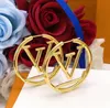 Designer Gold Letter Earrings Women Hoops Hoop Stud örhängen Guldöring Big Circle Classic Accessories Designer Smycken Boucles Doreilles smycken gåva 012