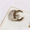 Broches broches 20 de concepteur de style Brooch Brand Lettres Diamond Pin Géométrique Luxury Femmes Crystal Rinestone Pearl pour célèbre fête Jewe OTGPM