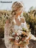 Robes de mariée de fleur imprimé sexy 2024 hors de l'épaule robes de mariée vestidos sans novia