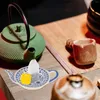 Vassoi da tè da 4 pezzi piatti di salsa in ceramica a forma di teiera mini organizzatore delicato ceramica del supporto per bustine di tè delicata