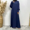 Abbigliamento etnico femminile musulmano Abaya Medio Oriente Dubai Abaya Abito con cerniera islamica turca abito elegante per donne arabe in Quaresima T240510