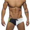 Briefas de natação masculina feminina Moda elástica de retalhos de retalhos com bloco sexy na cintura baixa u convexo de praia masculino maiô