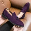 Chaussures habillées Violet Maucassin Mens talons décontractés hommes élégants mots blancs baskets sportive de haute qualité unique