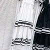 506 XL 2024 Milan Runway Dress Spring Summer Short Sleeve Crew Neck Black White Dresses Womens Dress Fashion High Quality Luxijia