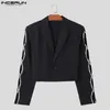 Costumes pour hommes Blazer patchwork brillant 2024 Revers à manches longues Streetwear Fashion Créque