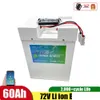 Batteries 72V 60AH PATTE PACLE LITHIUM LI ION avec BMS Bluetooth App for Scooter / Motorcycle électrique ADD84V 10A DROP DE DROP DE CHARGEUR DHP0L