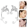 Backs Earrings Butterfly Fairy Elf Ear Cuff No Pierced Cuffs Clip Sparkling Zircon Crystal Women Fashion Jewelry