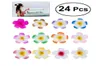 24pcs 2,4 pouces Hawaiian Plumeria Flower Coil Clip Coil Accessoire pour la décoration de décoration événementiel de mariage Party (12 couleurs) 2763113